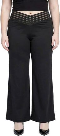 Standards & Practices Mesh V-Waist Palazzo Pants in Black at Nordstrom, Size 3 X