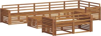 vidaXL Conjunto De Sof&aacute;s De Exterior 9 Uds. Natural Vidaxl