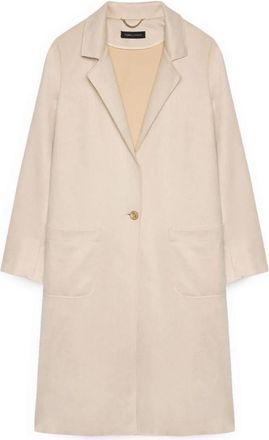 Fiorella Rubino Zacht Aanvoelende Lichtgewicht Jas - Dames - Mantel - Beige - L - Polyester - Jassen