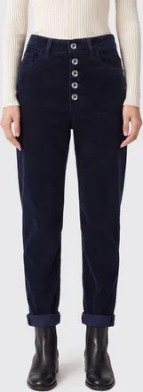 Dondup Jeans Koons cropped straight in velluto marrone a vita media