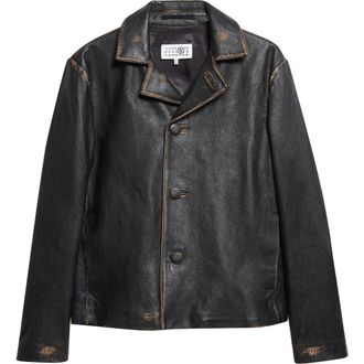 Maison Margiela Sheepskin Leather Jacket in Black at Nordstrom, Size 38 Us