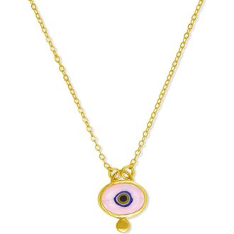Ottoman Hands Alara Evil Eye Pendant Necklace in Pink at Nordstrom