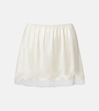 Magda Butrym Lace-trimmed silk satin miniskirt