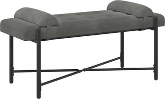 vidaXL Banco Con Botones Y Cojines Gris Oscuro 110 X 40 X 46 Cm Vidaxl