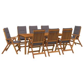 vidaXL Conjunto De Comedor De Jard&iacute;n De 9 Piezas Natural Vidaxl