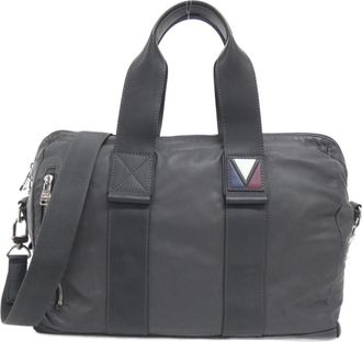 Louis Vuitton Dark Gray Gray Leather Boston Bag (Pre-Owned)