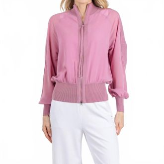 Marella Gufo Sporty Georgette Blouson Jacket In Hydrangea