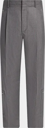 Bottega Veneta Men & apos;s Cargo Pocket Shadow Stripe Pleated Trousers