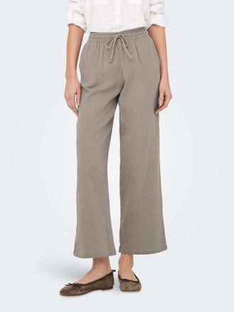 Jacqueline de Yong Schlupfhose JDY JDYTHEIS LIFE WIDE PANT WVN NOOS, Damen, Gr. XXL, L&auml;nge 32, brindle, Web, Obermaterial: 100% Baumwolle, unifarben, relaxed fit kn&ouml;chel