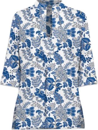 MC2 Saint Barth Korte bloemen katoenen jurk - Dames - Blouses - Veelkleurig - M - Katoen - Overhemden