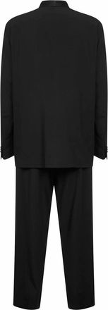 Giorgio Armani Mens Tuxedo Suit Virgin Wool Crepe Black Suits