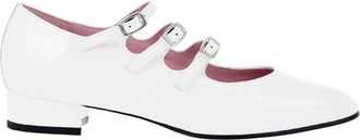 Carel White Leather Pumps
