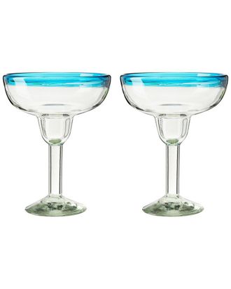 Twine Set Of 2 Primavera Recycled Margarita Glasses