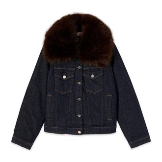Oltre Denim Jas met Bontkraag - Dames - Spijkerjassen - Blauw - L - Denim - Jassen