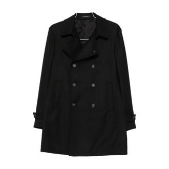 Tagliatore Double-Breasted Coats, male, Black, Size: 3XL Charlie Coat