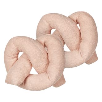 Beliani Beliani - Conjunto De 2 Cojines Modernos 172 X 14 Cm Tela Afelpada Almohada M&uacute;ltiples Formas Textil Decoraci&oacute;n Accesorios Sala De Estar Dormitorio Ros