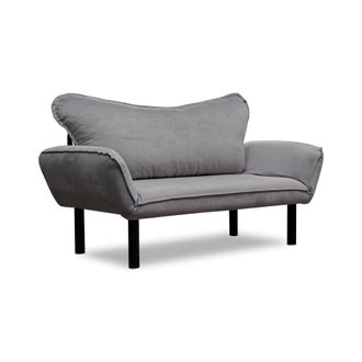 Dmora Sof&aacute; Cama 2 Plazas Hone, Con Almacenamiento, Reclinable, Reposabrazos, 140x65 Cm Gris