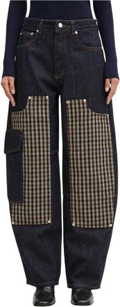 Ganni Neppy Carpenter Jeans - Dames - Loose Fit Jeans - Blauw - W29 - Katoen - Jeans