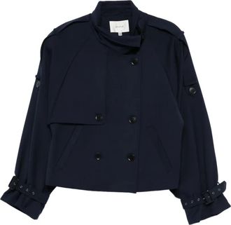 Gestuz double-breasted jacket - women - Polyester/Viscose/Lyocell/Wool/Elastane/Polyester - 34 - Blue