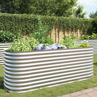 vidaXL Garden Raised Bed 94.4x31.4x31.8 galvanized Steel Silver, 45513