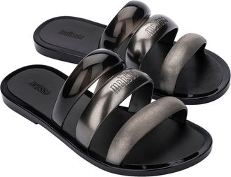 Melissa Eclipse Slide Sandal in Silver/Black at Nordstrom Rack, Size 10
