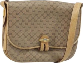 Gucci Pre-owned Cross Body Bags, female, Beige, Size: ONE SIZE Pre-owned Vintage Small GG Canvas Shoulder Bag