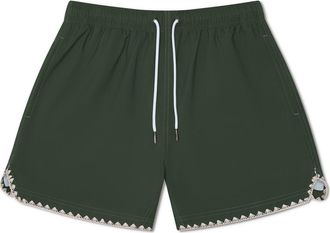 MAVRANS Stitch Waterproof Swim Trunks in Green at Nordstrom, Size Small