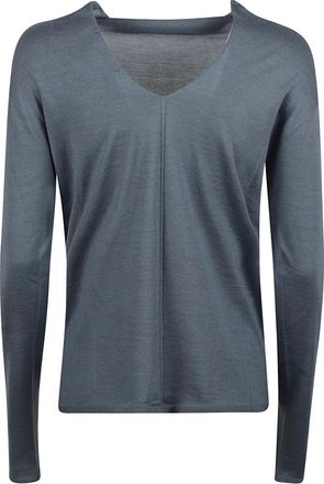 Fabiana Filippi Cashmere Zijde Trui met V-hals aan de Achterkant - Dames - Cashmere truien - Blauw - XS - Truien & Vesten