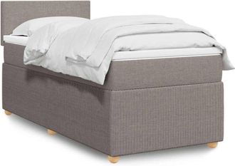 vidaXL Cama Box Spring Con Colch&oacute;n Tela Gris Taupe 80x200 Cm Vidaxl