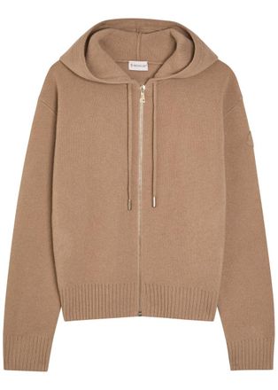 Moncler Hooded Wool and Cashmere-blend Cardigan - Cream - XS (UK 8 / XS)