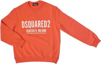 Dsquared2 Kids Sweatshirts, male, Orange, 8 Y, Round Neck Urban Sweatshirt