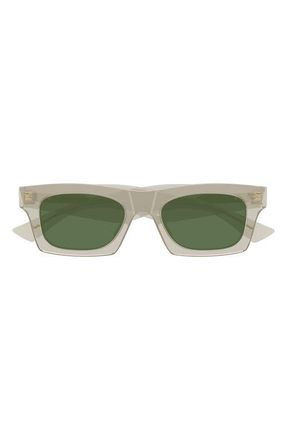 Bottega Veneta 51mm Rectangular Sunglasses in Beige at Nordstrom