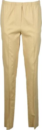 Alysi Linnen Viscose Elastaan Broek - Dames - Slim Fit Broeken - Beige - XS - Linnen - Broeken
