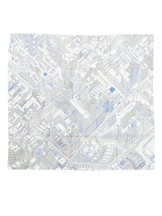 Hermès Foulard 90 Pantin City in seta 2000-2025 - Bianco