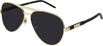 Gucci Pilotenzonnebril - Heren - Zonnebrillen - Geel - 60 MM - Nylon - Accessoires