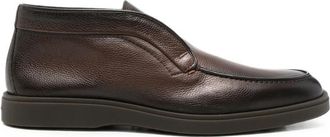 Santoni Grainy Leather Slip-on Boots