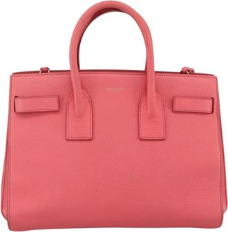 Saint Laurent Sac De Jour Bag Leather Pink Leather Handbag (Pre-Owned)