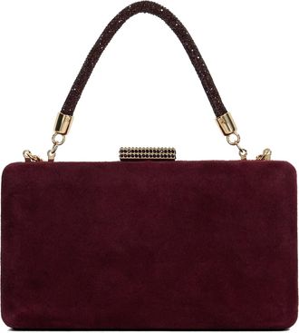 Dune London BEAUT Diamante Handle Evening Bag One Size Suede Clutch Bag
