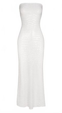 Simon Miller Womens Sculpty Strapless Sequin Dress In Macadamia