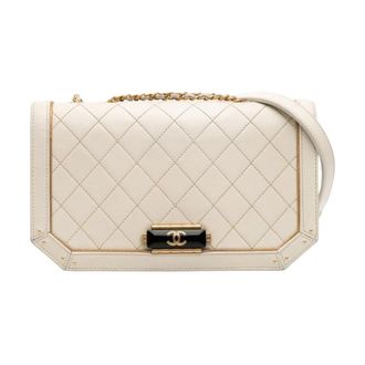Chanel Pre-owned Quilted Leather Shoulder Bag - Dames - Pre-owned - Wit - Maat: ONE Size Leer