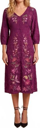 Johnny Was Penellope Button Front Dress In Magenta Purple