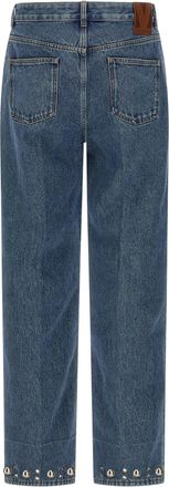 Valentino Garavani Mens Blue Cotton Straight-Leg Jeans Clothing