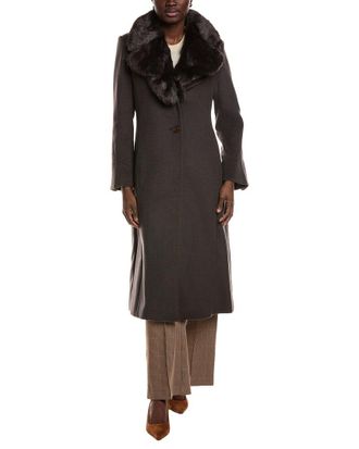 Via Spiga Feminine Wool-Blend Coat