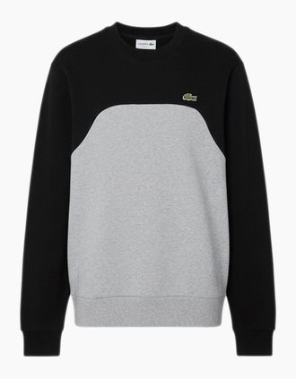 Lacoste Mens Block Cotton Fleece Sweatshirt - Grey - Size: 44