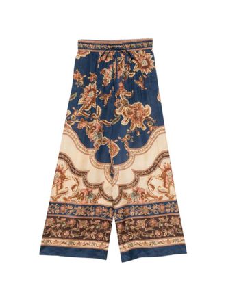 Zimmermann Blue Printed Silk Trouser