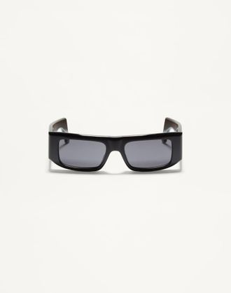 Valentino Occhiale Rettangolare In Acetato unisex NERO/GRIGIO 52