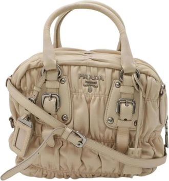 Prada Pre-owned Handbags, female, Beige, Size: ONE SIZE Pre-owned Vintage Shoulder Bag