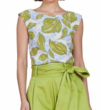 OAT New Yor Bubble Top In Zest Leaves