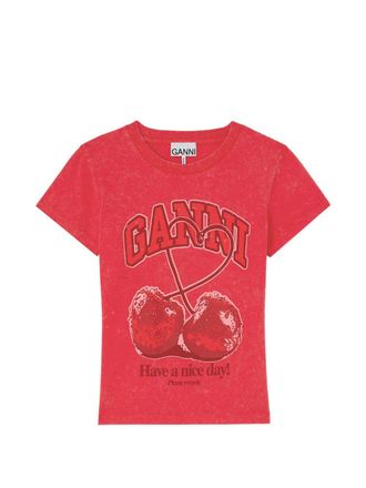 Ganni bedrucktes Baumwoll-T-Shirt