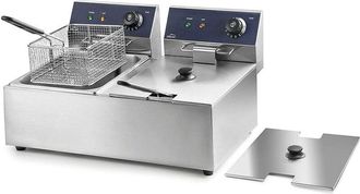 Lacor 69466-freidora El&eacute;ctrica Doble Profesional 2500 W (x2), 12 L/ 600 L X 2, Acero Inoxidable - Lacor